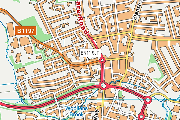 EN11 9JT map - OS VectorMap District (Ordnance Survey)