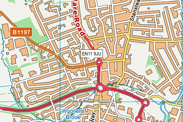 EN11 9JU map - OS VectorMap District (Ordnance Survey)