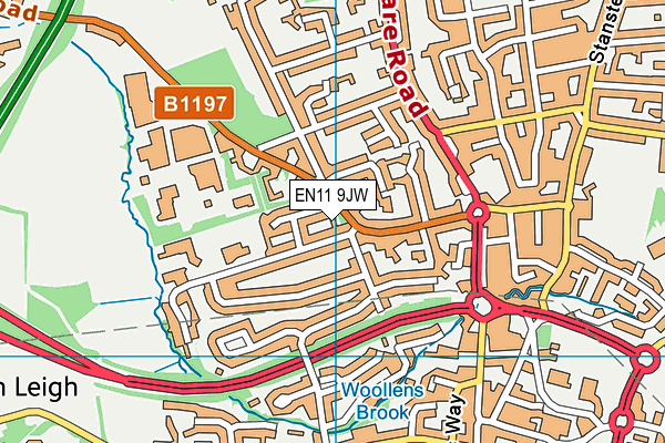 EN11 9JW map - OS VectorMap District (Ordnance Survey)