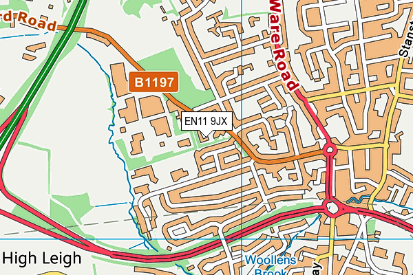 EN11 9JX map - OS VectorMap District (Ordnance Survey)