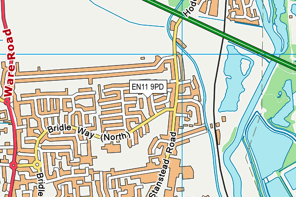 EN11 9PD map - OS VectorMap District (Ordnance Survey)