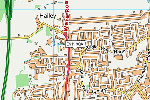 EN11 9QA map - OS VectorMap District (Ordnance Survey)