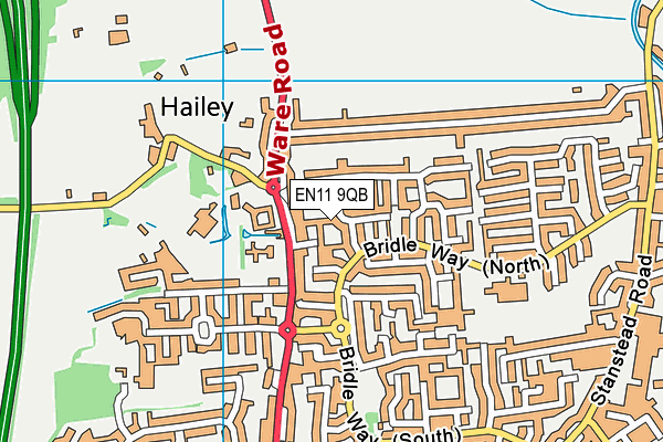 EN11 9QB map - OS VectorMap District (Ordnance Survey)