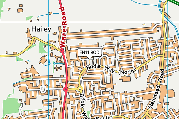 EN11 9QD map - OS VectorMap District (Ordnance Survey)