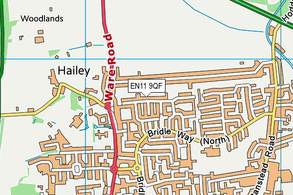 EN11 9QF map - OS VectorMap District (Ordnance Survey)