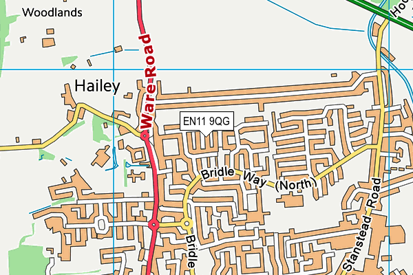 EN11 9QG map - OS VectorMap District (Ordnance Survey)