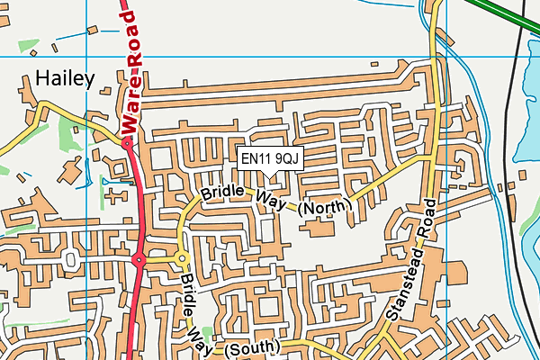 EN11 9QJ map - OS VectorMap District (Ordnance Survey)