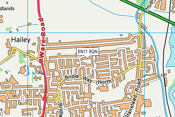 EN11 9QN map - OS VectorMap District (Ordnance Survey)