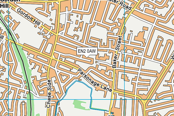EN2 0AW map - OS VectorMap District (Ordnance Survey)