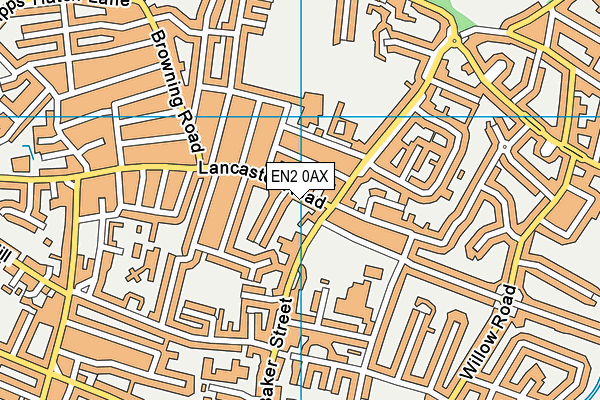 EN2 0AX map - OS VectorMap District (Ordnance Survey)