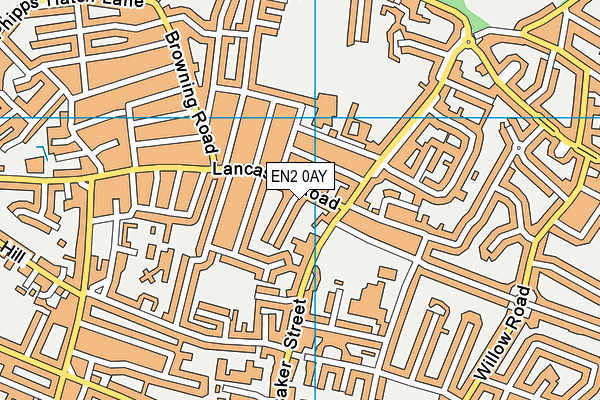 EN2 0AY map - OS VectorMap District (Ordnance Survey)