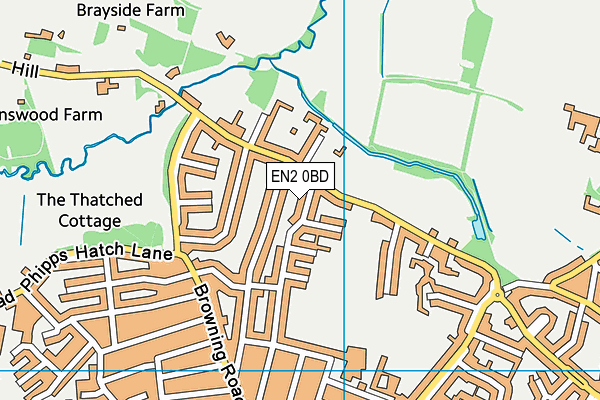 EN2 0BD map - OS VectorMap District (Ordnance Survey)