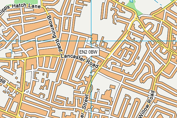 EN2 0BW map - OS VectorMap District (Ordnance Survey)