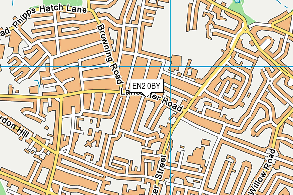 EN2 0BY map - OS VectorMap District (Ordnance Survey)