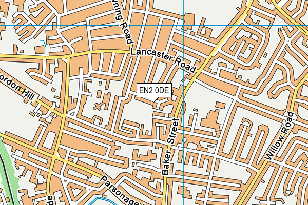 EN2 0DE map - OS VectorMap District (Ordnance Survey)