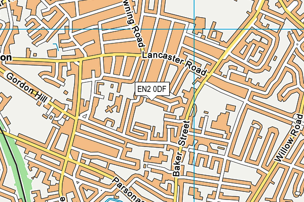 EN2 0DF map - OS VectorMap District (Ordnance Survey)