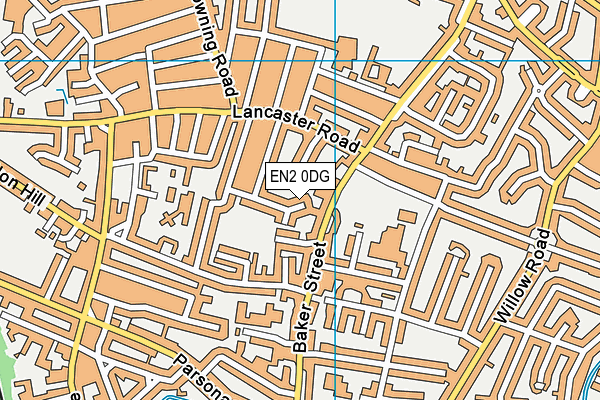 EN2 0DG map - OS VectorMap District (Ordnance Survey)