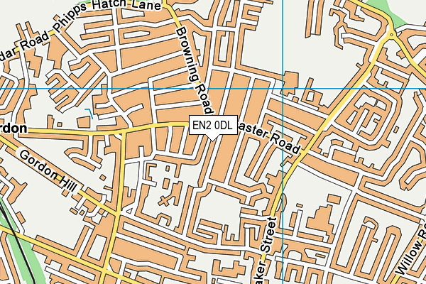 EN2 0DL map - OS VectorMap District (Ordnance Survey)