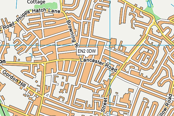 EN2 0DW map - OS VectorMap District (Ordnance Survey)