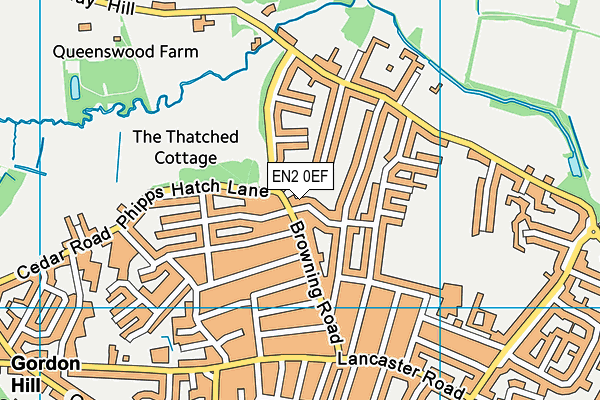 EN2 0EF map - OS VectorMap District (Ordnance Survey)