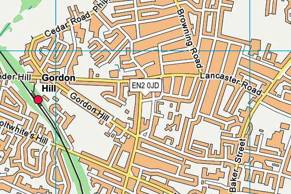 EN2 0JD map - OS VectorMap District (Ordnance Survey)