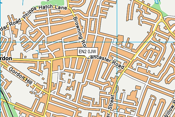 EN2 0JW map - OS VectorMap District (Ordnance Survey)