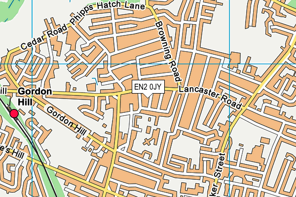 EN2 0JY map - OS VectorMap District (Ordnance Survey)
