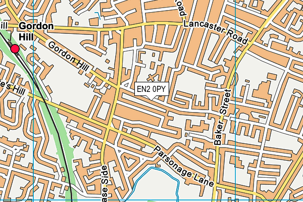 EN2 0PY map - OS VectorMap District (Ordnance Survey)