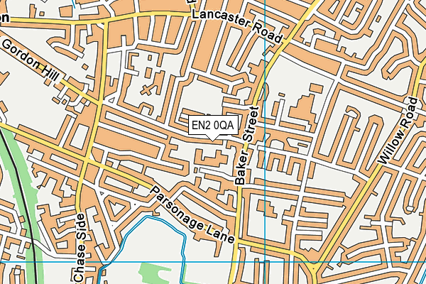 EN2 0QA map - OS VectorMap District (Ordnance Survey)