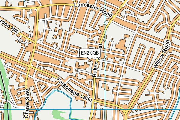 EN2 0QB map - OS VectorMap District (Ordnance Survey)