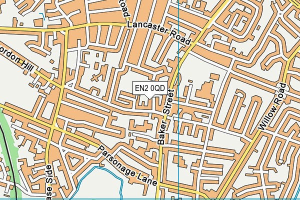 EN2 0QD map - OS VectorMap District (Ordnance Survey)