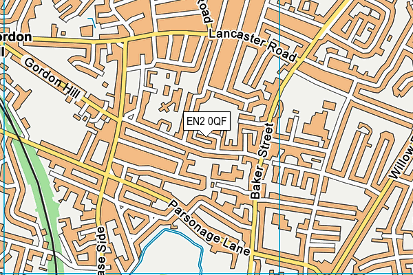 EN2 0QF map - OS VectorMap District (Ordnance Survey)