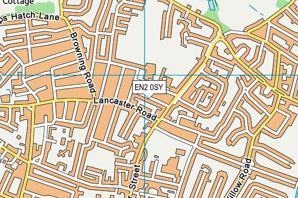 EN2 0SY map - OS VectorMap District (Ordnance Survey)