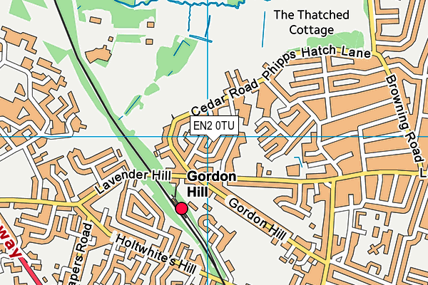 EN2 0TU map - OS VectorMap District (Ordnance Survey)