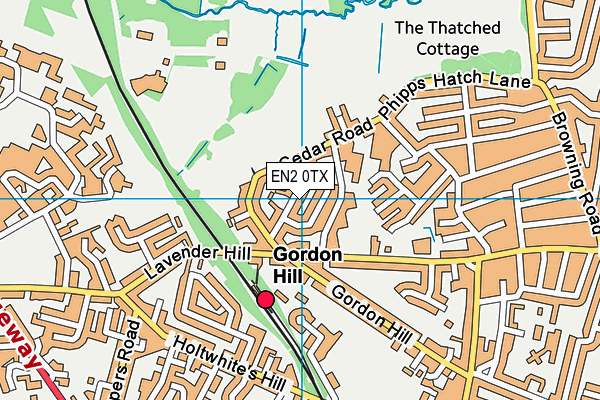 EN2 0TX map - OS VectorMap District (Ordnance Survey)