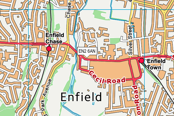 EN2 6AN map - OS VectorMap District (Ordnance Survey)
