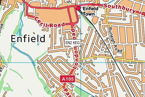 EN2 6EG map - OS VectorMap District (Ordnance Survey)