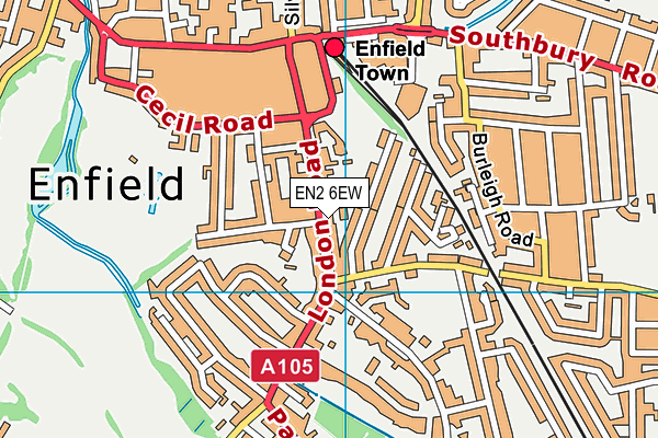 EN2 6EW map - OS VectorMap District (Ordnance Survey)