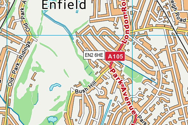 EN2 6HE map - OS VectorMap District (Ordnance Survey)