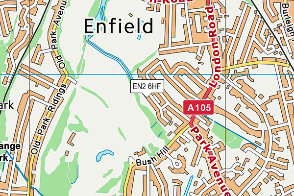 EN2 6HF map - OS VectorMap District (Ordnance Survey)