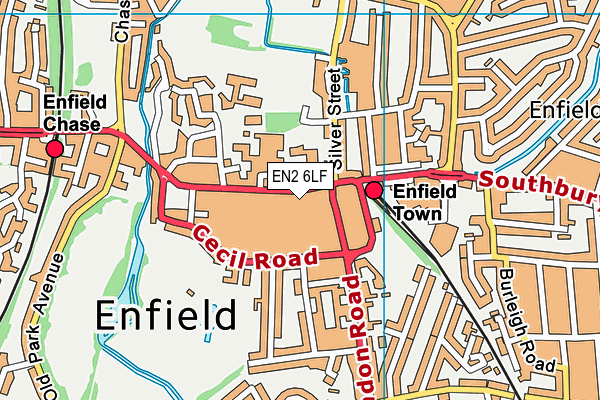 EN2 6LF map - OS VectorMap District (Ordnance Survey)