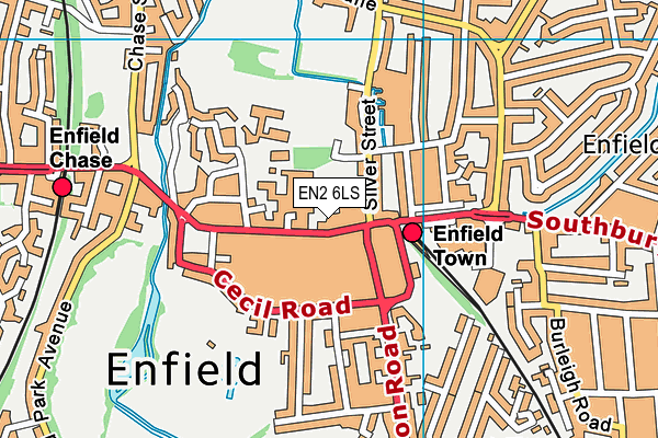 EN2 6LS map - OS VectorMap District (Ordnance Survey)