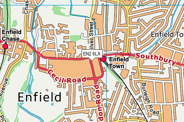 EN2 6LX map - OS VectorMap District (Ordnance Survey)