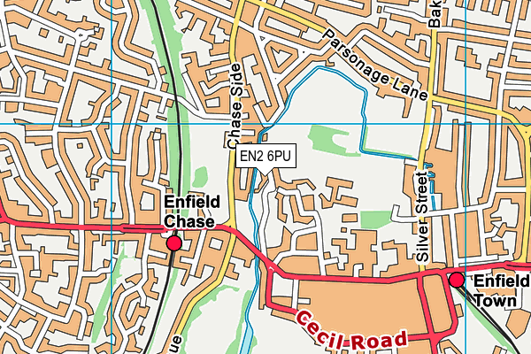 EN2 6PU map - OS VectorMap District (Ordnance Survey)