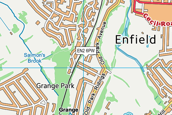 EN2 6PW map - OS VectorMap District (Ordnance Survey)