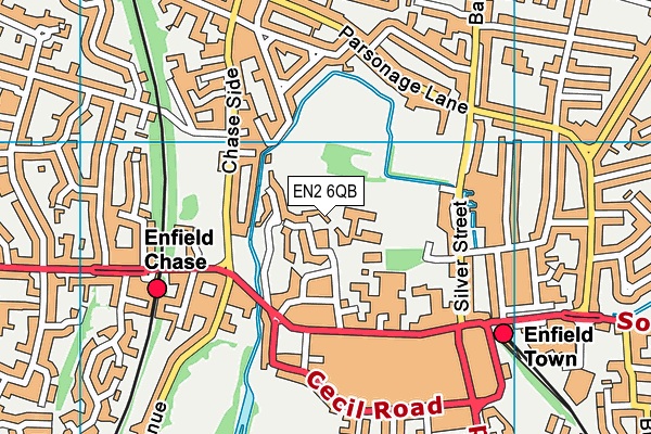 EN2 6QB map - OS VectorMap District (Ordnance Survey)