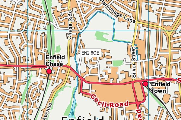 EN2 6QE map - OS VectorMap District (Ordnance Survey)