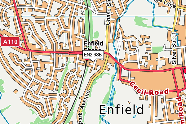 EN2 6SB map - OS VectorMap District (Ordnance Survey)