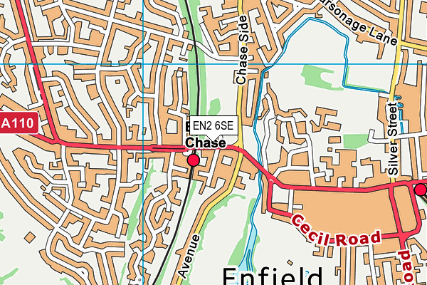 EN2 6SE map - OS VectorMap District (Ordnance Survey)
