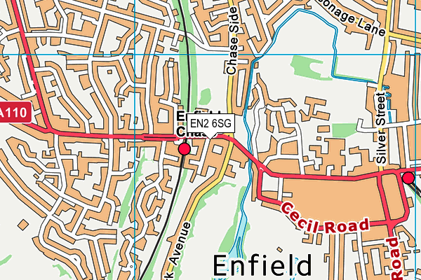EN2 6SG map - OS VectorMap District (Ordnance Survey)